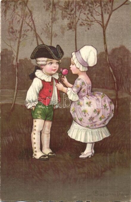Italian art postcard, children. Ultra 2039. s: Colombo