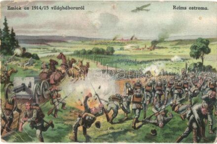 Emlék az 1914/15 világháborúból, Reims ostroma / WWI military, battle of Reims (EK)