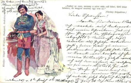 Göre-levelezőlap és könyvek 'Singer és Wolfner, Budapest' Ocskay brigadéros / Hungarian humorous folklore s: Mühlbeck K.