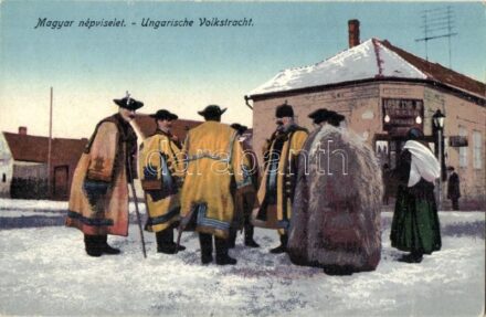 Magyar népviselet, Lusztig üzlete télen / Ungarische Volkstracht / Hungarian folklore, shop, winter