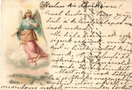 1899 Angel, greeting card, litho (EK)