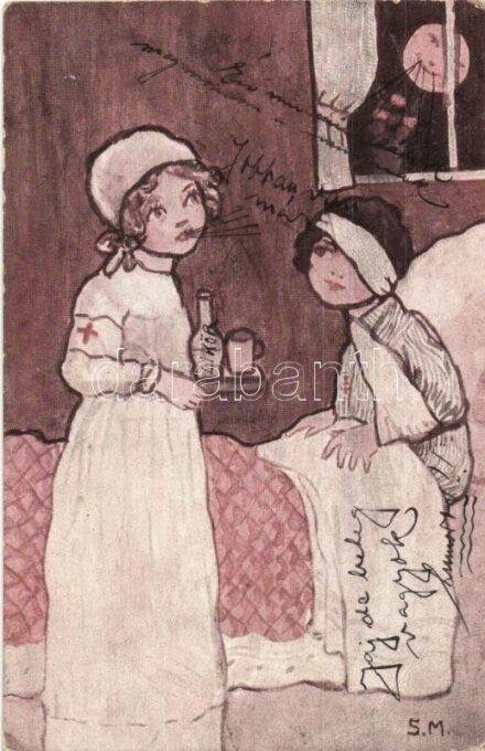 Segélylap az Attila utcai hadikórház javára / WWI military charitiy card for military hospital s: S.M. (EK)