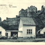 Fülek, Filakovo; Hrad / vár, automobil. Cáha József kiadása / castle, automobile (ragasztónyom / glue mark)