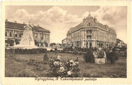 Nyíregyháza, Takarékpénztár palota, üzletek. Borbély Sámuel kiadása