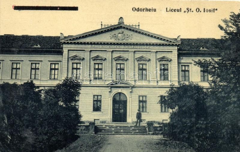 Székelyudvarhely, Odorheiu Secuiesc; Magy. kir. Állami Főreáliskola. Erdélyi Simon kiadása / Liceul St. O. Iosif / school