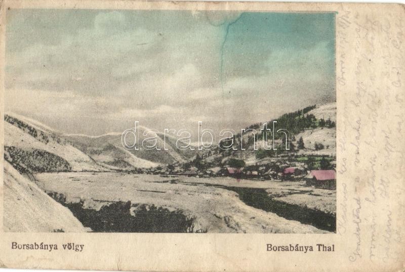 Borsabánya, Baia Borsa, Baile Borsa; Borsabánya-völgy télen. Vider Hers kiadása / Borsa valley in winter (Rb)