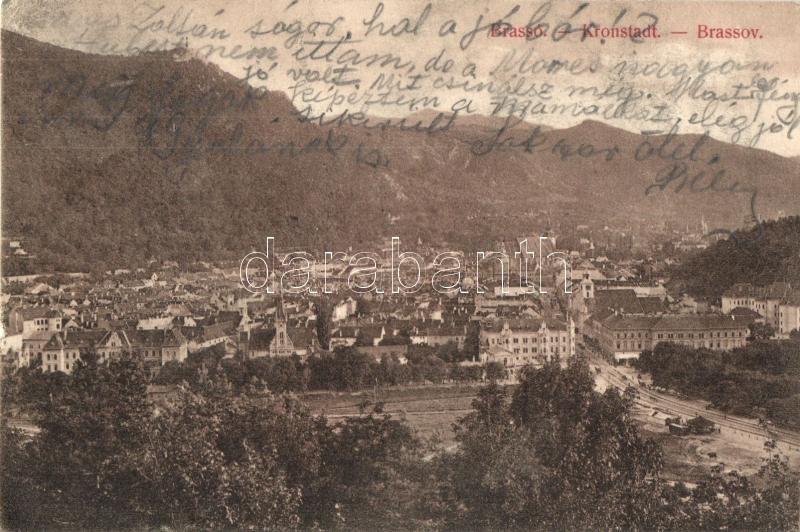 Brassó, Kronstadt, Brasov; látkép. Grünfeld Samu kiadása / general view (EK)
