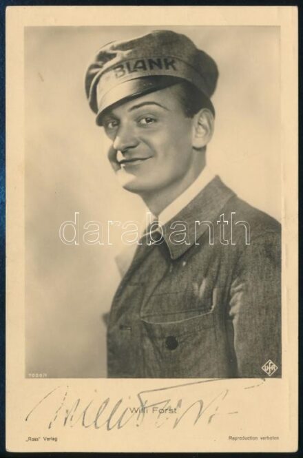 Willi Forst (1903-1980) osztrák színész által dedikált fotólap, 14x9 cm - 44 filmben szerepelt, 21-ben rendező volt