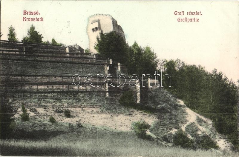 Brassó, Kronstadt, Brasov; Árokmente, torony / Graft, tower (vágott / cut)