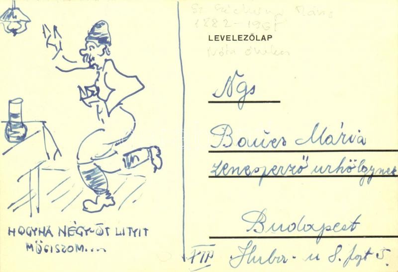 1944 Hogyha négy-öt lityit megiszom... Szigetiné Szécsényi Mária nóta énekesnő gratuláló levele Bauer Mária zeneszerző úrhölgynek / Hungarian female singer's congratulatory letter to a Hungarian female composer - Image 2