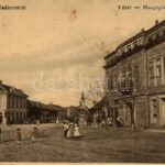 1909 Csák, Csákova, Ciacova; Fő tér, Népbank Mint rt., Nemzeti szálloda. W.L. 1104. / main square, bank, hotel (fl)