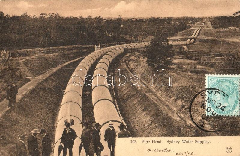 1905 Sidney, Pipe head of the water supply. TCV card