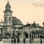 1908 Szatmárnémeti, Szatmár, Satu Mare; Deák tér, Székesegyház, Szatmári bank. Kiadja Cseplák Bálint / square, cathedral, bank