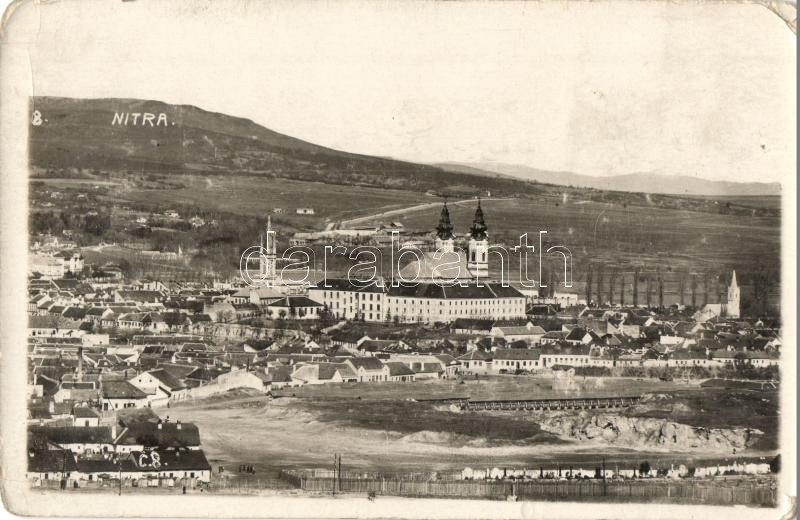 Nyitra, Nitra; látkép, templom / general view, church. photo (kopott sarkak / worn corners)