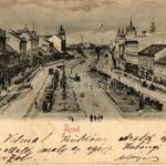 1900 Arad, Andrássy tér, lovaskocsik / square with horse carts (EK)