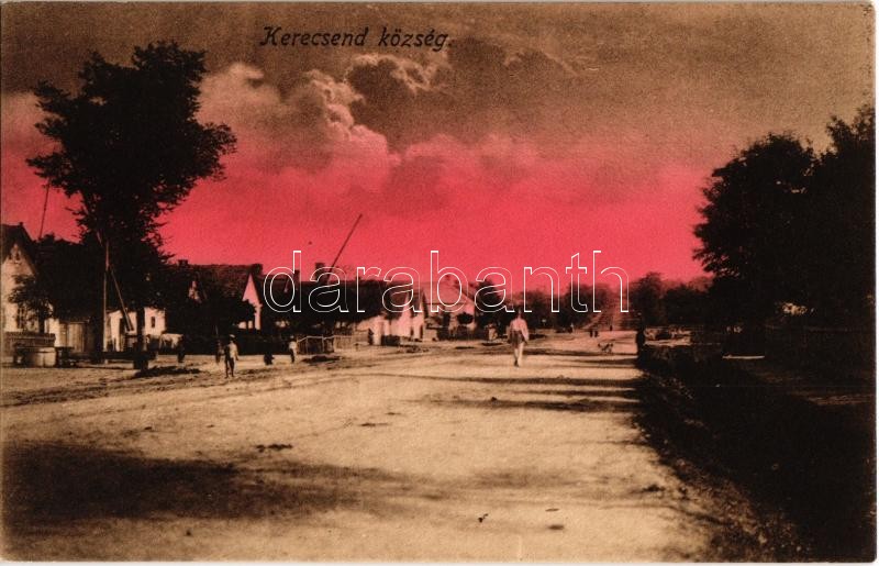 Kerecsend, Fő utca, gémeskút. Kiadja a Baross nyomda