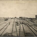 1916 Pozerunai, Poscherun; Bahnhof / railway station construction. photo