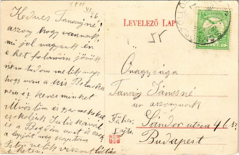 1911 Somlószőlős, Somló-Szöllős; Evangélikus paplak, templom és iskola, Római katolikus templom, Báró Watzdorff kastély - Image 2