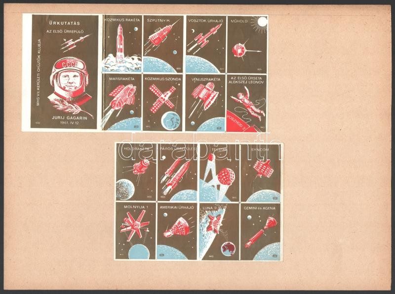 Gyufacimke sor papírra ragasztva (3 ív)