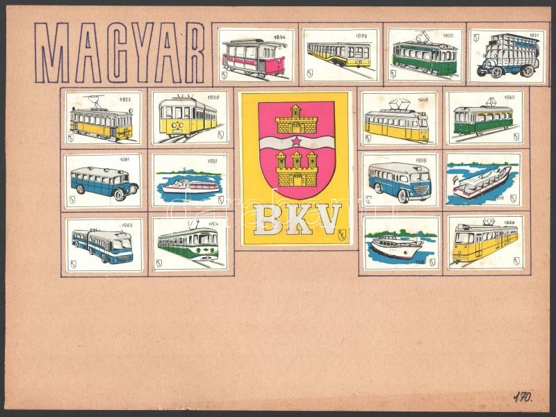 Gyufacimke sor papírra ragasztva (3 ív) - Image 2