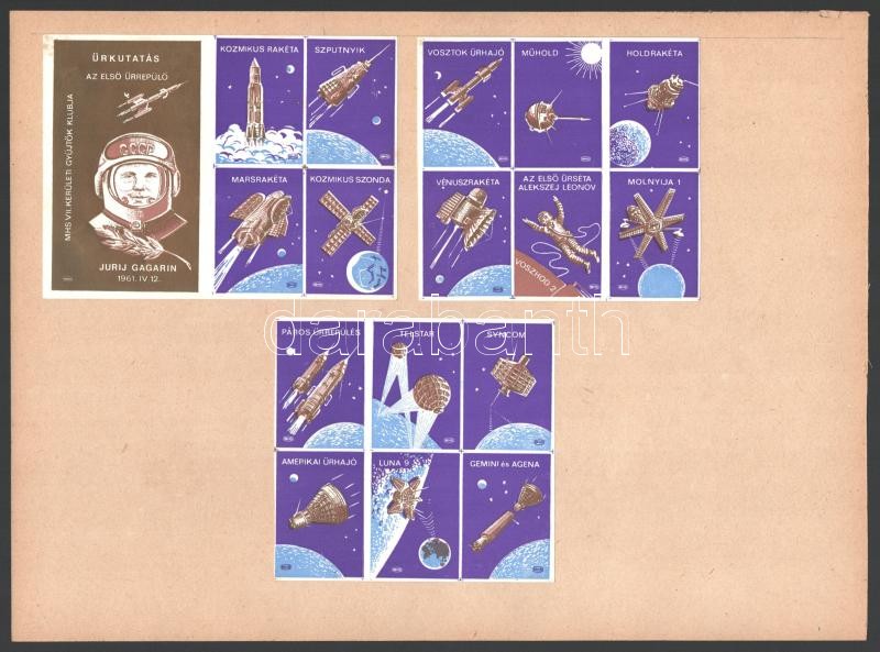 Gyufacimke sor papírra ragasztva (3 ív)