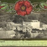 1903 Előpatak, Valcele; Bogdán villa. Szecessziós litho keret / villa. Art Nouveau, litho