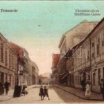 Temesvár, Timisoara; Városház utca, Dreher féle kőbányai sörcsarnok / street, beer hall
