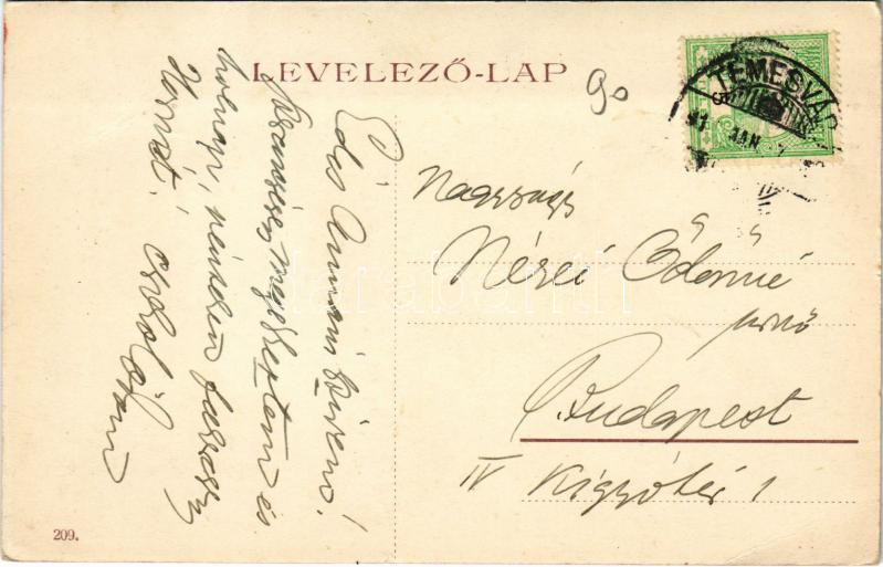 Temesvár, Timisoara; Városház utca, Dreher féle kőbányai sörcsarnok / street, beer hall - Image 2