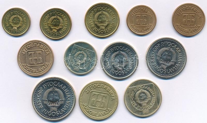 Jugoszlávia 1988-1992. 10p-100D (12xklf) T:1-,2 Yugoslavia 1988-1992. 10 Para - 100 Dinara (12xdiff) C:AU,XF - Image 2
