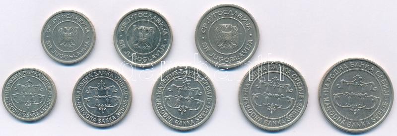 Jugoszlávia 2002. 1D-5D (3xklf) + Szerbia 2003-2004. 1D-20D (5xklf) T:1-,2 Yugoslavia 2002. 1 Dinar - 5 Dinara (3xdiff) + Serbia 2003-2004. 1 Dinar - 20 Dinara (5xdiff) C:AU,XF - Image 2