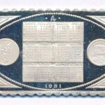 1981. Naptár Ag bélyegérem (37x22mm/0.835/4,75g) T:PP