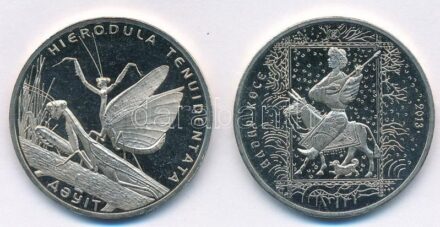Kazahsztán 2013. 50T Cu-Ni (2xklf) 'Imádkozósáska, Aldar Kose' T:1-,2 Kazakhstan 2013. 50 Tenge Cu-Ni (2xdiff) 'Praying Mantis, Aldar Kose' C:AU,XF