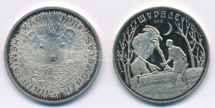 Kazahsztán 2013. 50T Cu-Ni (2xklf) 'Brandt sündisznója, Shurala' T:1-,2 Kazakhstan 2013. 50 Tenge Cu-Ni (2xdiff) 'Brandt's hedgehog, Shurala' C:AU,XF