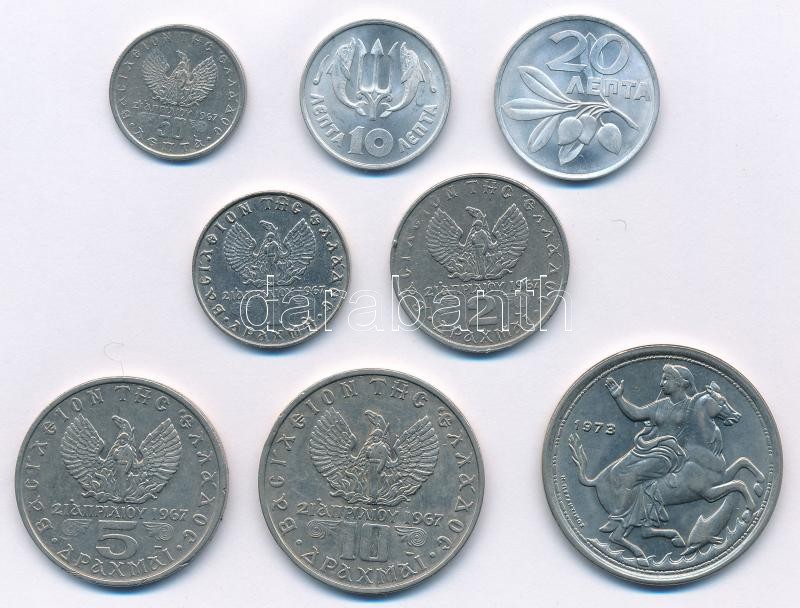 Görögország 1971-1973. 10l-10D 'II. Konstantin' (7xklf) T:2 Greece 1971-1973. 10 Lepta - 10 Drachmai 'Constantine II' (7xdiff) C:XF Krause KM#97, KM#98, KM#99, KM#100, KM#101, KM#102, KM#104 - Image 2