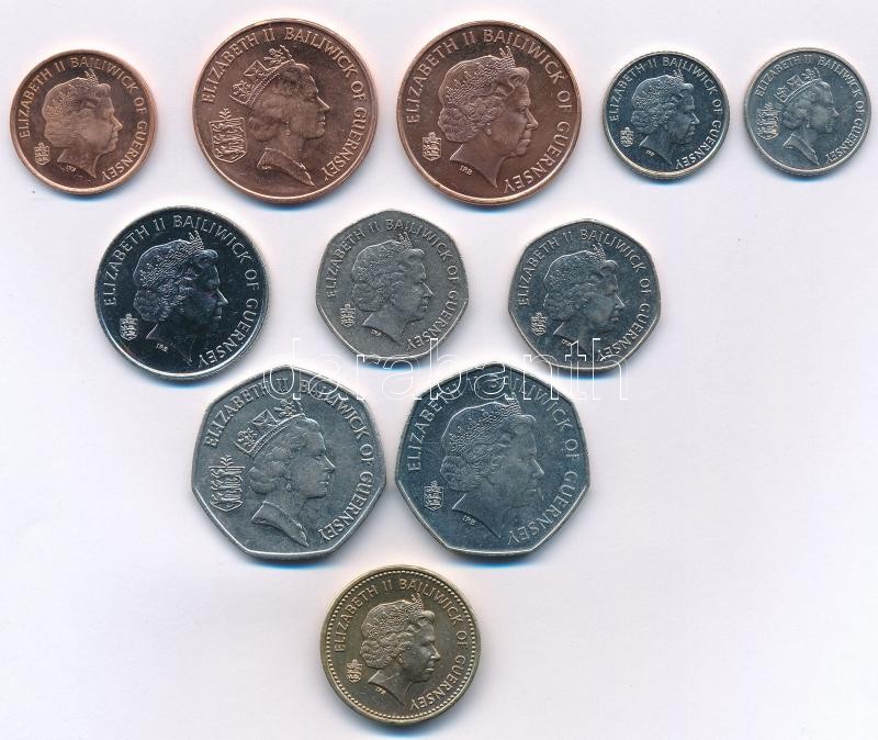 Guernsey 1990-2003. 1p-1Ł (11xklf) T:1-,2 Guernsey 1990-2003. 1 Penny - 1 Pound (11xdiff) C:AU,XF - Image 2