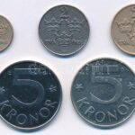Svédország 1930-1988. 1ö-5K (5xklf) T:1--2- Sweden 1930-1988. 1 öre - 5 Kronor (5xdiff) C:AU-VF Krause KM#777, KM#778, KM#811, KM#853