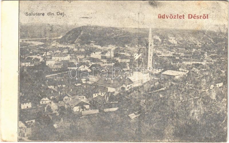 Dés, Dej; látkép / general view + '1940 Dés visszatért' So. Stpl. (fl)