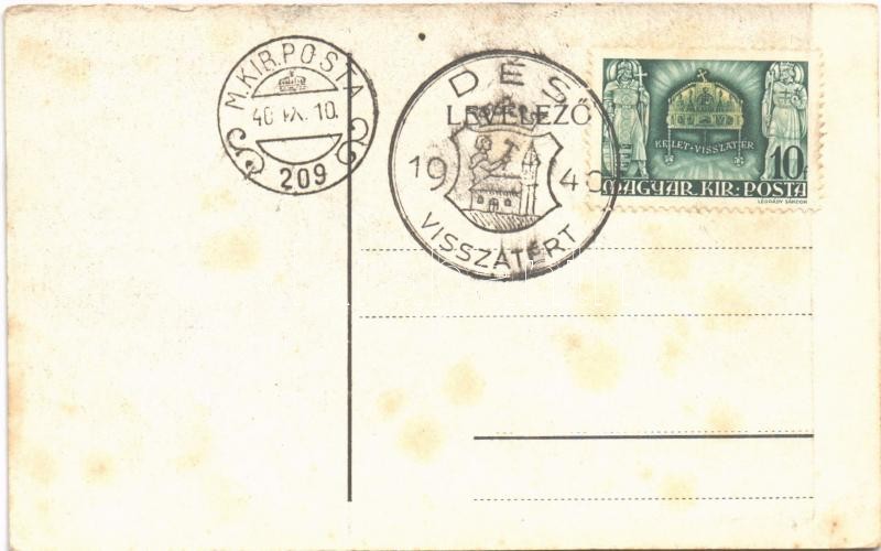 Dés, Dej; látkép / general view + '1940 Dés visszatért' So. Stpl. (fl) - Image 2