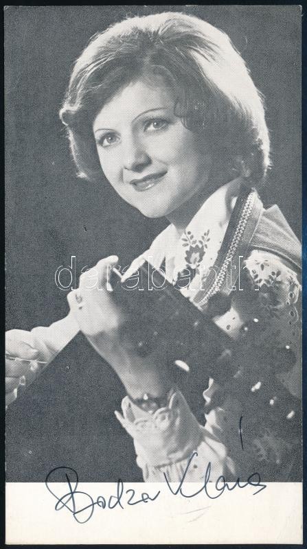 Czidráné Bodza Klára (1942) magyar népdalénekes, énektanár dedikált képe