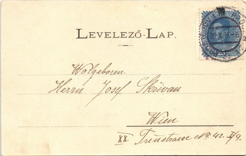 1909 Gyergyószentmiklós, Gheorgheni; csendőrségi laktanya. Kricsa Péter kiadása / gendarme barracks - Image 2