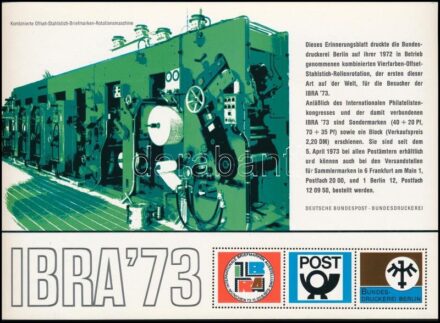 NSZK 1973 2 db IBRA bélyegkiállítási emlékív