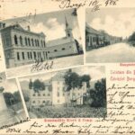 1901 Borgóprund, Borgó-Prund, Prundu Bargaului; Hauptstrasse, Kunstmühle Kisch & Comp. / Fő utca, szálloda, Kisch féle műmalom, emlékmű. J. Chencinski kiadása / main street, hotel, mill, monument + 'BESZTERCE P.U.' 'BESZTERCZE - DEES