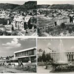Salgótarján. Képzőművészeti Alap - 6 db modern képeslap (megyei tanácsház, Fő tér)