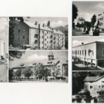 Salgótarján. Képzőművészeti Alap - 6 db modern képeslap (megyei tanácsház, Fő tér) - Image 2