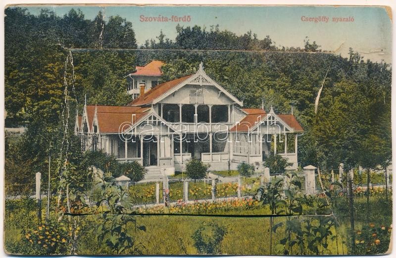 Szováta-fürdő, Baile Sovata; Csergőffy nyaraló. leporellólap / villa. leporellocard (vágott / cut)