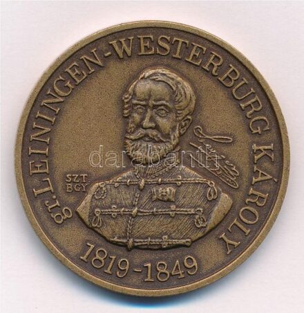 Bognár György (1944-) / Szabó Tamás (1952-) 1994. 'MÉE Gyöngyösi Csoport - Aradi Vértanúk / gr. Leiningen-Westerburg Károly' Br emlékérem (42,5mm) T:1- Adamo GS13