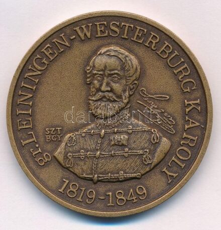 Bognár György (1944-) / Szabó Tamás (1952-) 1994. 'MÉE Gyöngyösi Csoport - Aradi Vértanúk / gr. Leiningen-Westerburg Károly' Br emlékérem (42,5mm) T:1- Adamo GS13