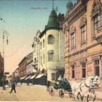 1911 Temesvár, Timisoara; Hunyadi utca, lovaskocsi montázs. L&P 3916. / street view, horse-drawn carriage montage