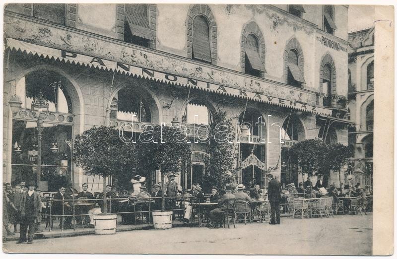 Nagyvárad, Oradea; Pannonia kávéház terasza. Stern Béla kiadása / cafe terrace (Rb)
