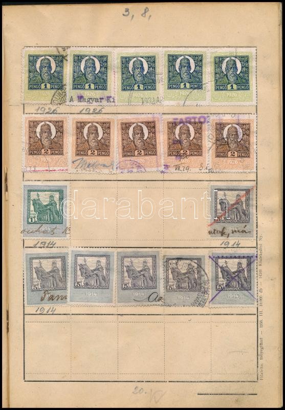 Okmány- és illetékbélyegek régi cserefüzetben az 1850-1940 közötti időszakból - Image 2